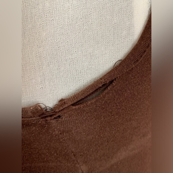 VTG Lipsy chocolate Brown Y2k 2000s Soft Cap Sleeve Top Twist Front sexy thin - Picture 8 of 11